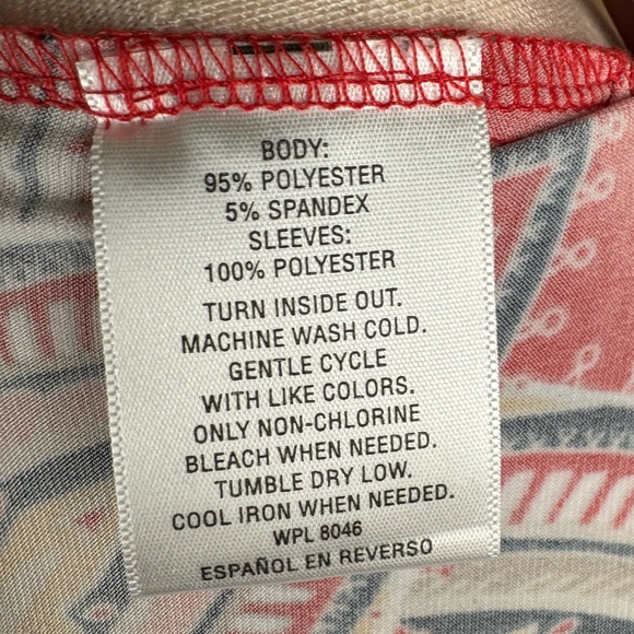 JM Collection Red & Yellow 3/4 Sleeve Blouse. Side Slits. Size- XL - Picture 10 of 10